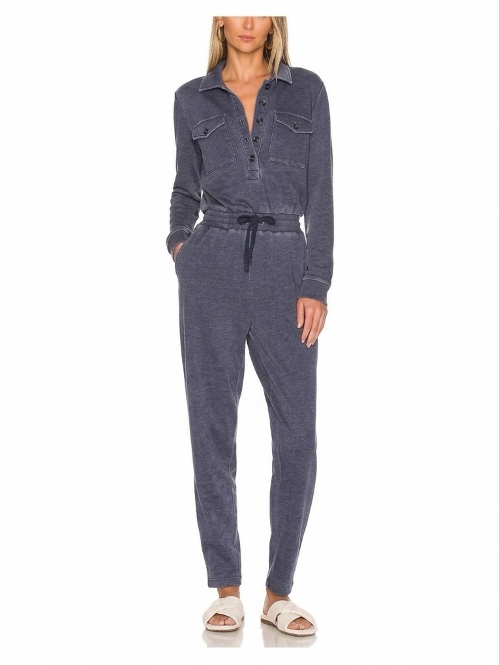 NWT Revolve 525 America Distressed Utility Jumpsuit in Ink Small